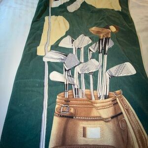 Hilasal vintage  golf towel Green and White